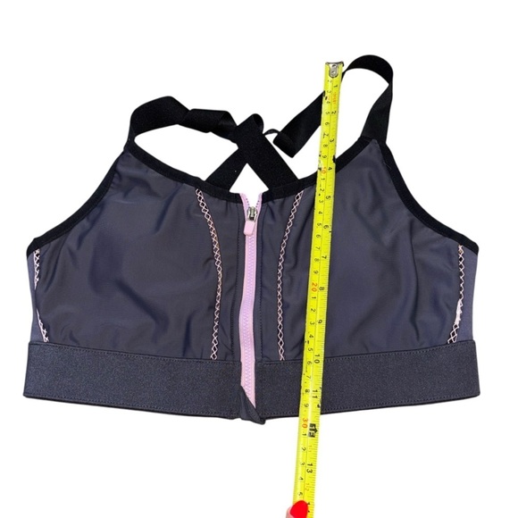 Fabletics Zoe High Support Sports Bra Gray Pink Women’s M Workout CrossFit Run - Picture 9 of 12